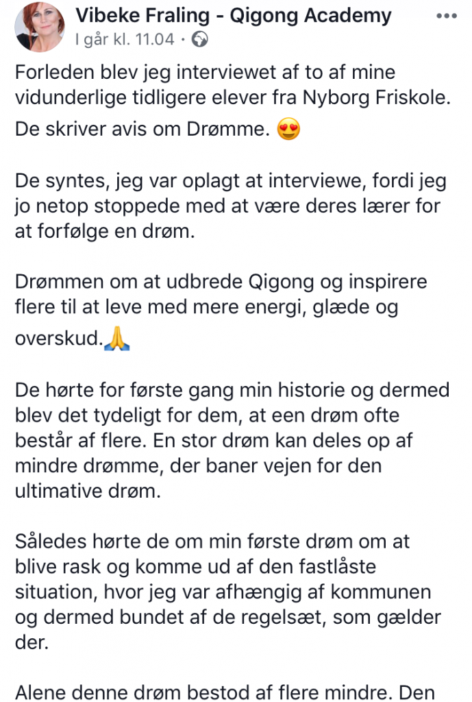 Opslag Vibeke Fraling Facebook