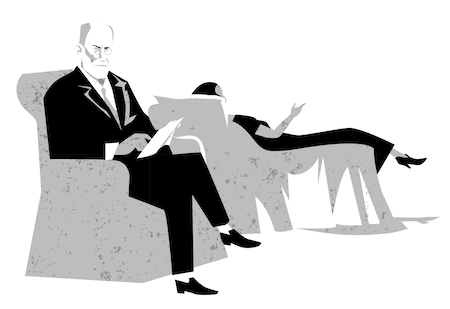 Sigmund-Freud i stol illustration