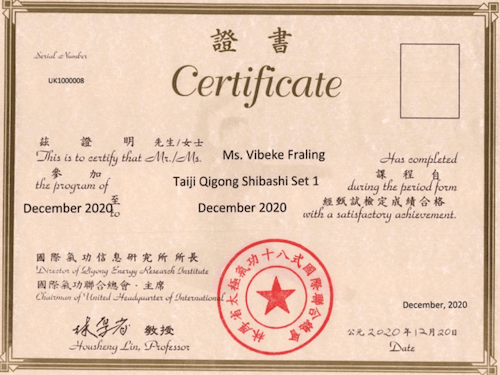 Vibeke Fraling Qigong Academy - professor lin housheng shibashi